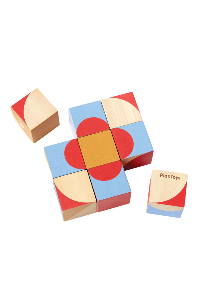 Wooden Geo Pattern Cubes