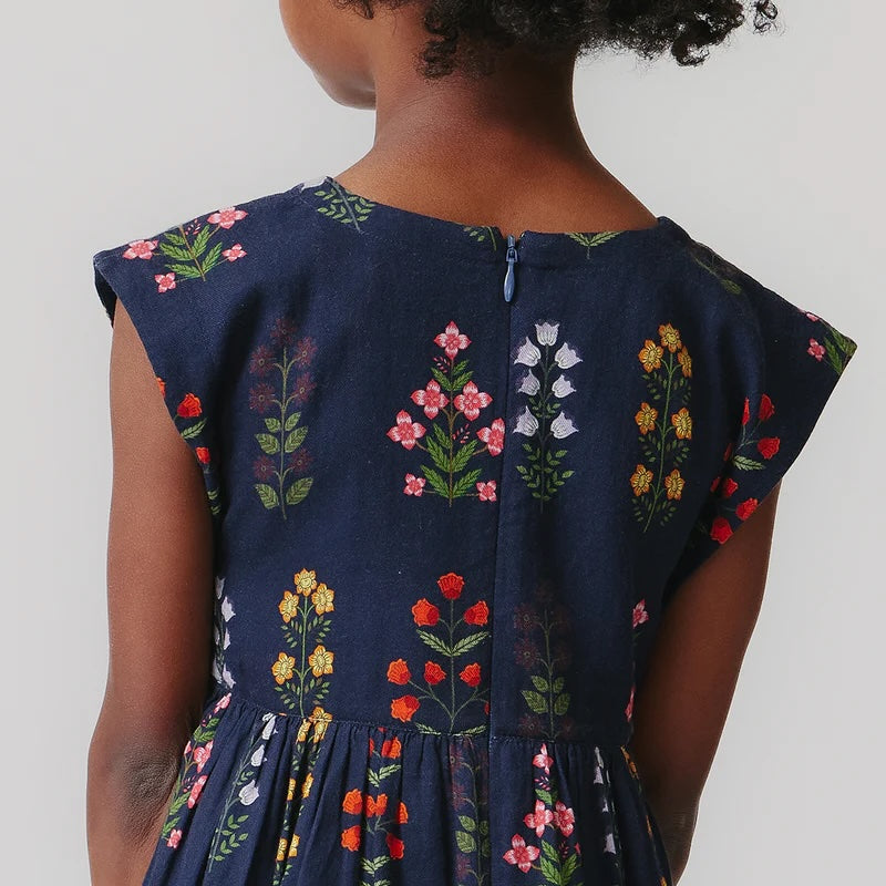 Peachy Dress (Navy Field Floral) by Pink Chicken