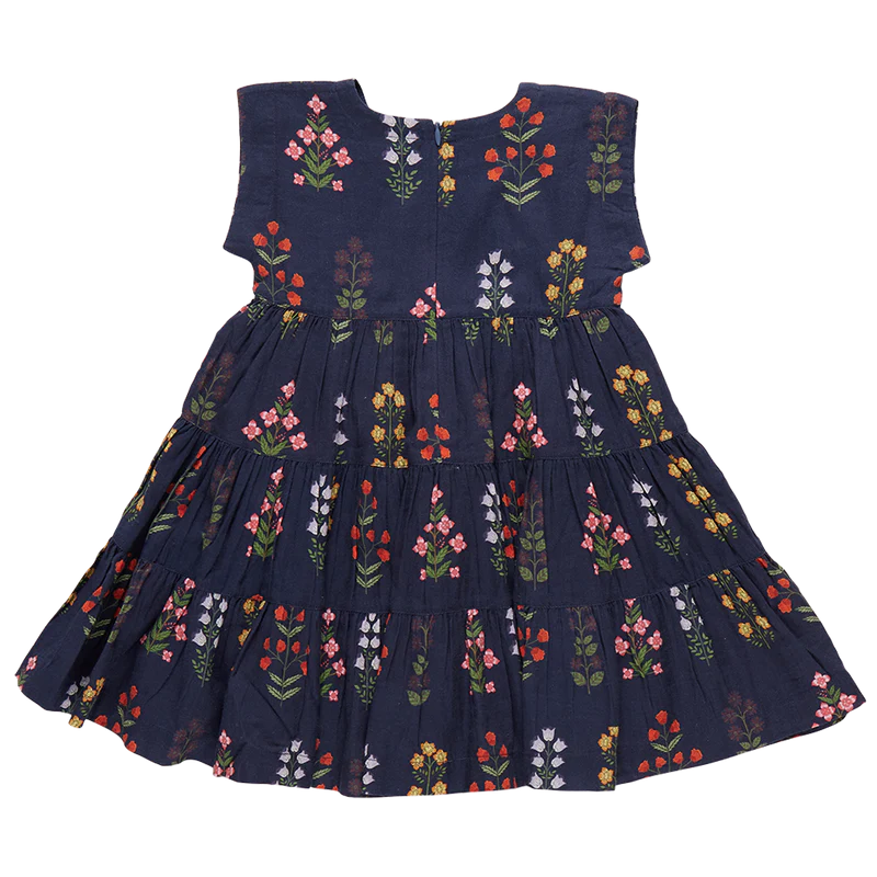 Peachy Dress (Navy Field Floral) by Pink Chicken