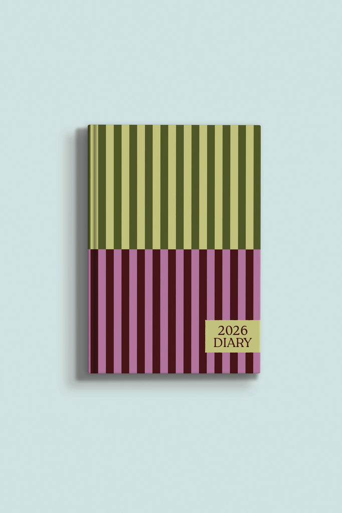 2026 A5 Weekly Diary Planner (Pistachio Stripe) by Good Tuesday