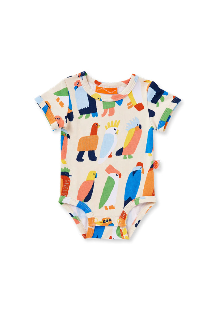 Flamin' Galahs Short Sleeve Onesie by Halcyon Nights