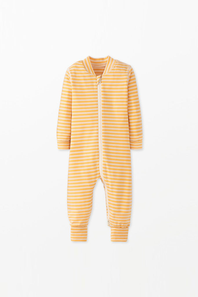 Baby Striped Zip Sleeper (Marigold) by Hanna Andersson