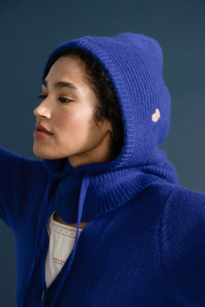 Cashmere Hoodie Balaclava (Cobalt) by Hansel from Basel