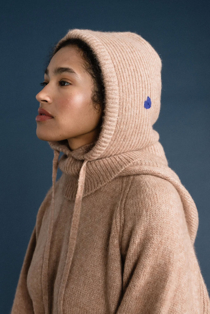 Cashmere Hoodie Balaclava (Fawn) by Hansel from Basel