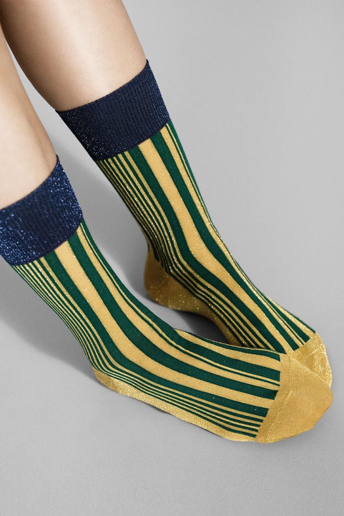 Shimmer Stripe Crew (Lemon) by Hansel from Basel
