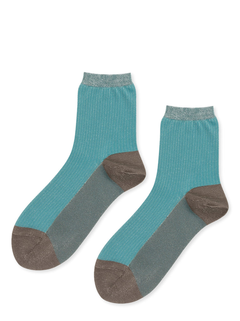 Twinkle Short Crew Socks (Aqua) by Hansel from Basel
