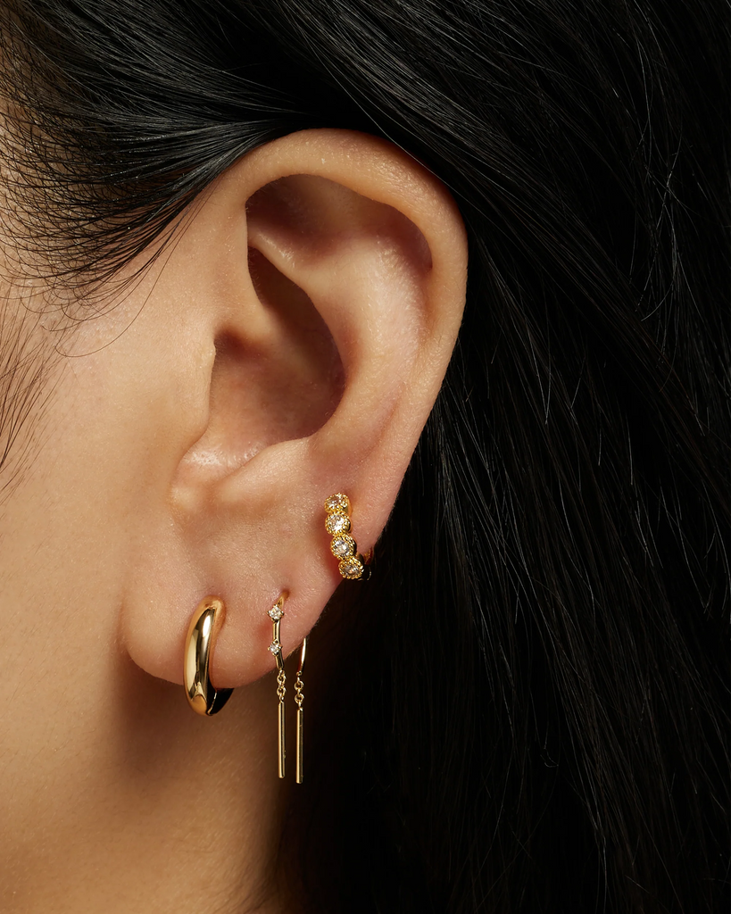 Short Mila Threader Huggies (Gold) by Mod + Jo