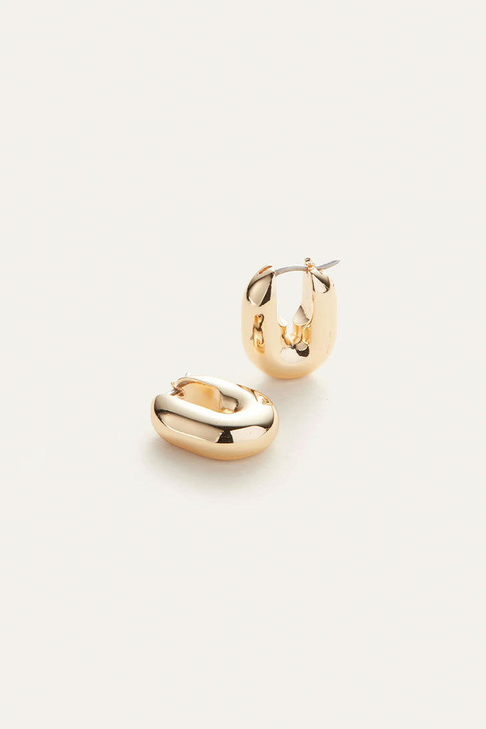 Puffy U-Link Earrings (Gold) by Jenny Bird