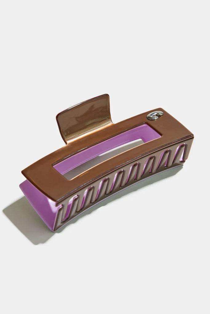 Jumbo Box Claw Clip (Brown/Lilac)