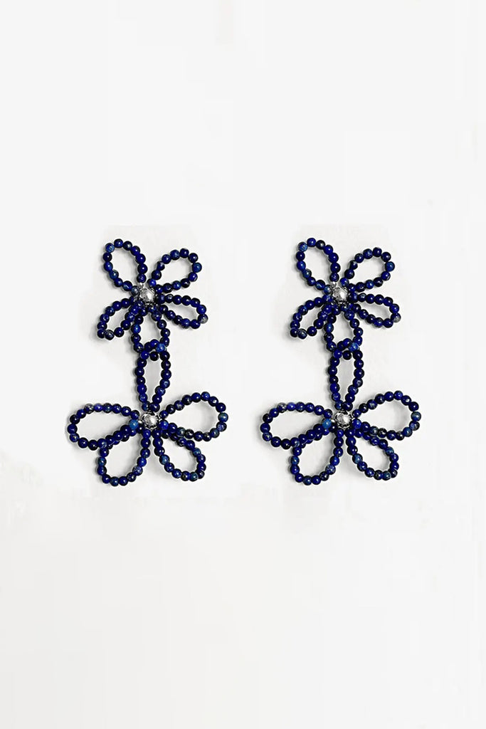 Bloom Dangle Earrings (Lapis) by Kara Yoo