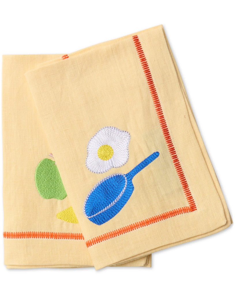 4-Piece Linen Napkin Set (Breakfast is Served) by Kip & Co