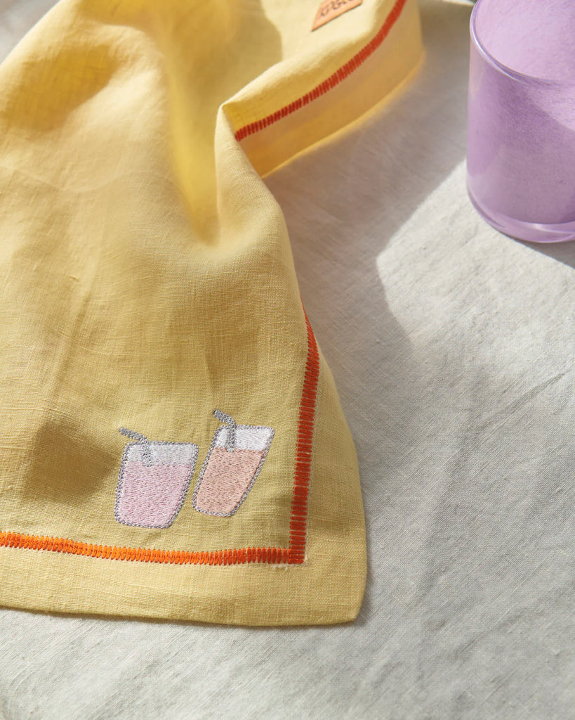 4-Piece Linen Napkin Set (Breakfast is Served) by Kip & Co