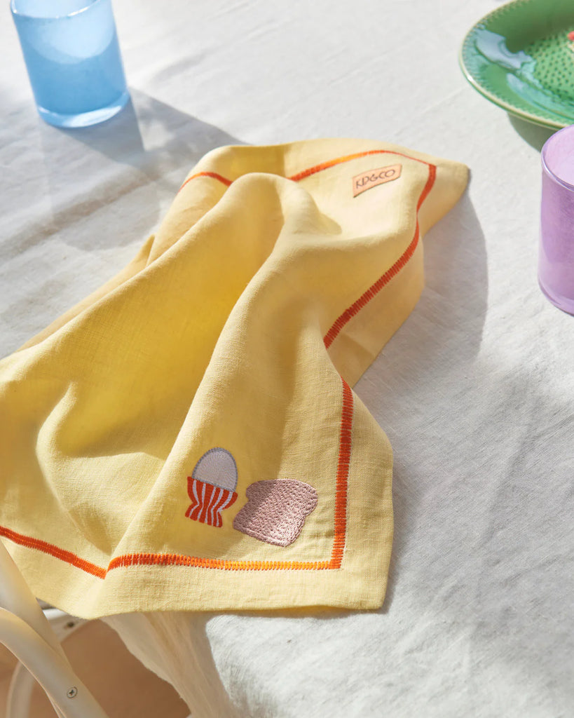 4-Piece Linen Napkin Set (Breakfast is Served) by Kip & Co