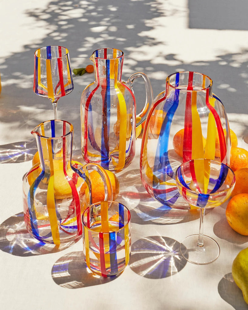 Coupe Glass Set (Island Stripe) by Kip & Co