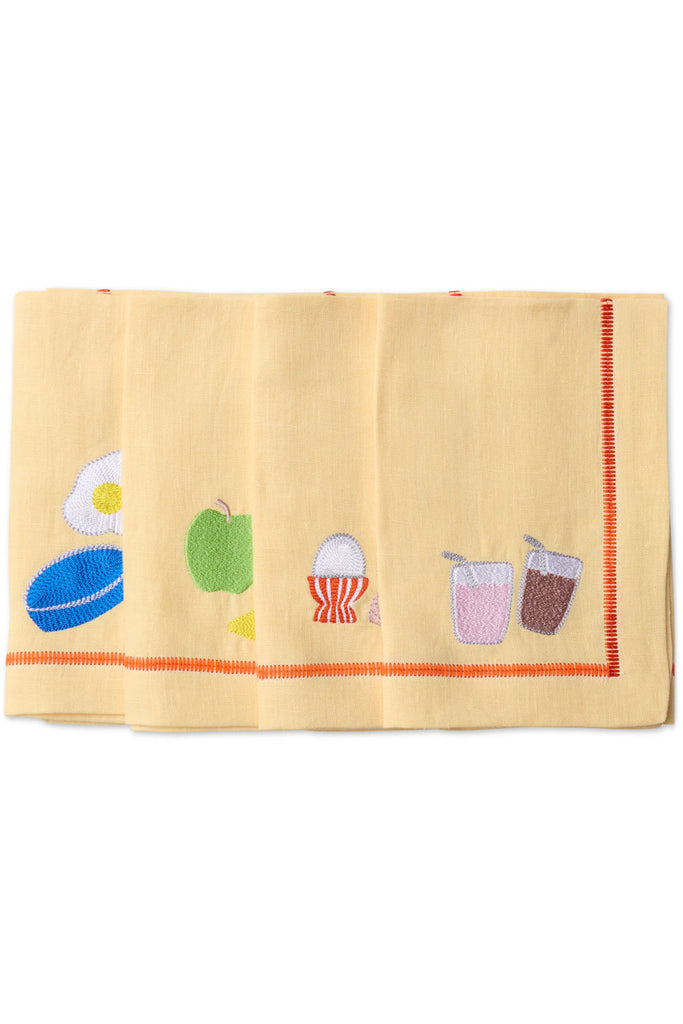 4-Piece Linen Napkin Set (Breakfast is Served) by Kip & Co