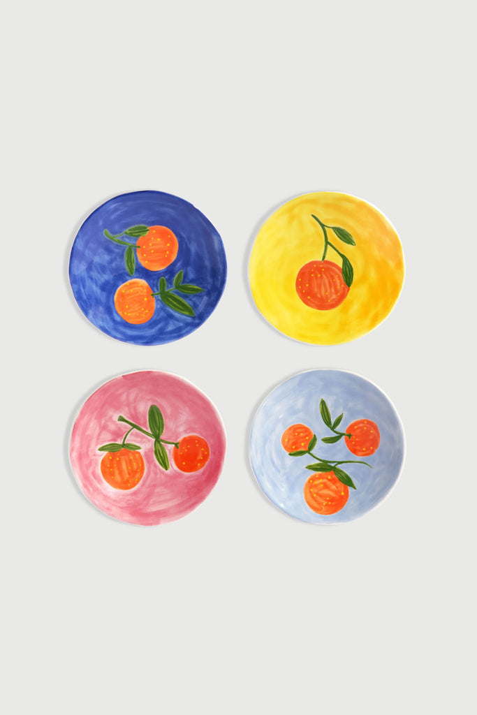 Orange Full Color Plates (Set of 4) by Yo Home