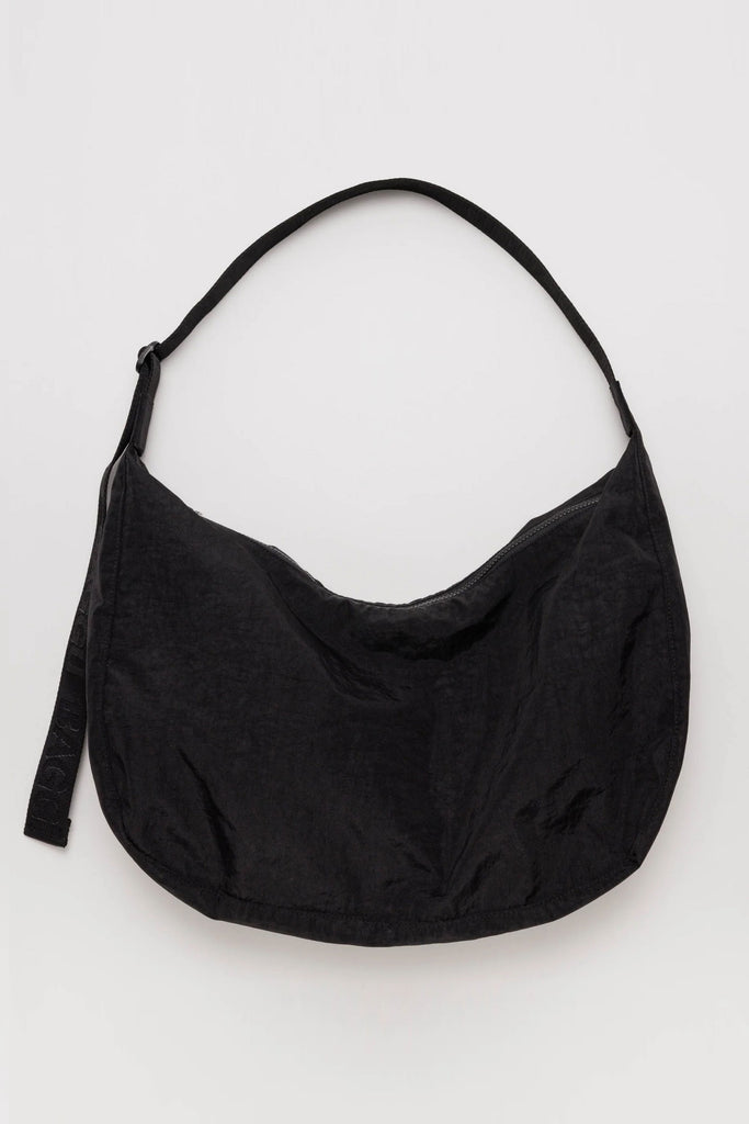 Large Nylon Crescent Bag (Black) by Baggu