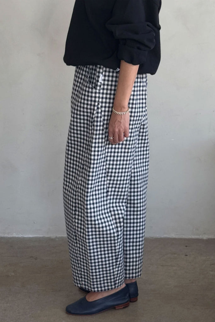 Arc Pants (Navy Gingham) by Le Bon Shoppe