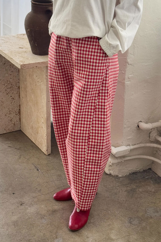 Arc Pants (Red Gingham) by Le Bon Shoppe