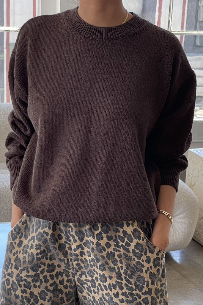 Milo Cotton Sweater (Brown) by Le Bon Shoppe
