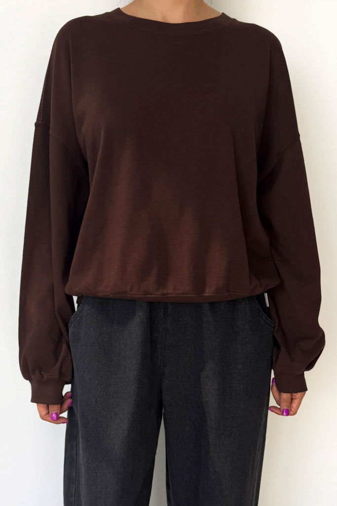 Cali Jersey Sweatshirt (Dark Cacao) by Le Bon Shoppe