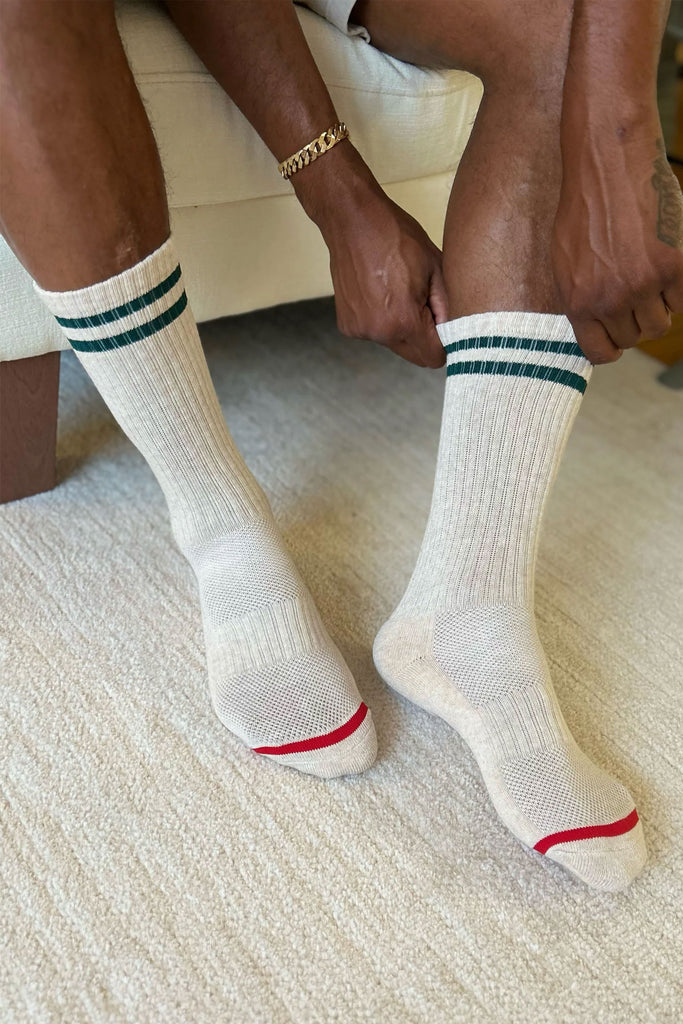 Extended Boyfriend Socks (Oatmeal) by Le Bon Shoppe