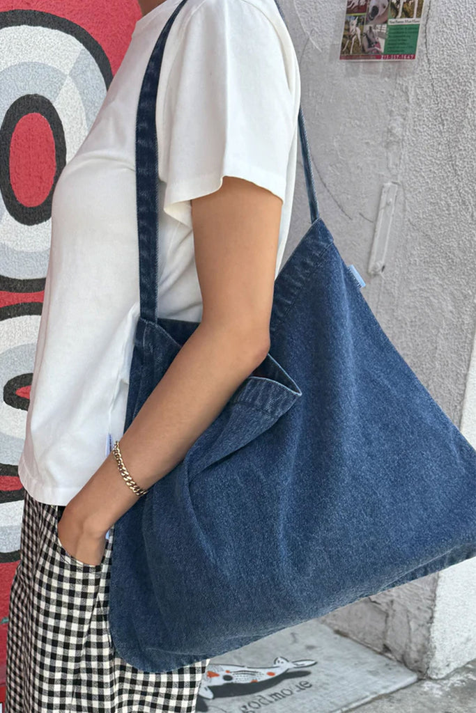 Happy Carry Bag (Blue Denim) by Le Bon Shoppe