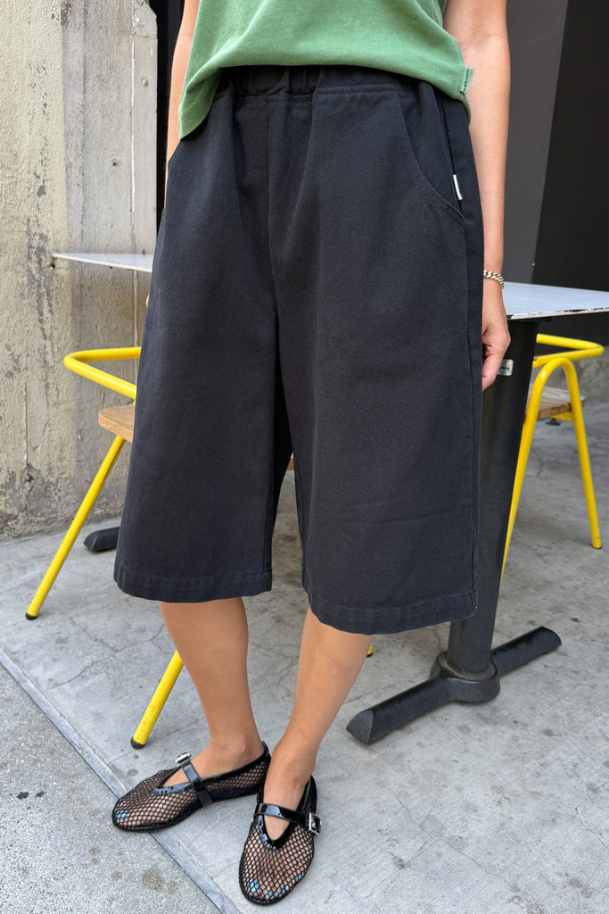 Liam Bermuda Shorts (Black Canvas) by Le Bon Shoppe