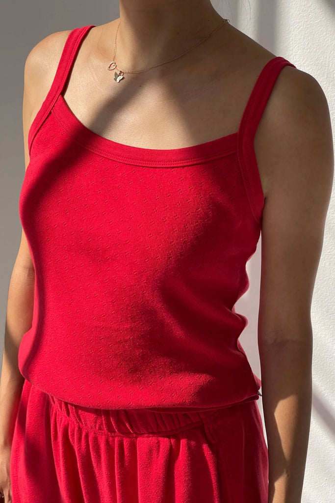 Pointelle Eve Cami (Red Apple) by Le Bon Shoppe