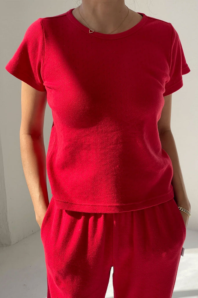 Pointelle Babe Tee (Red Apple) by Le Bon Shoppe