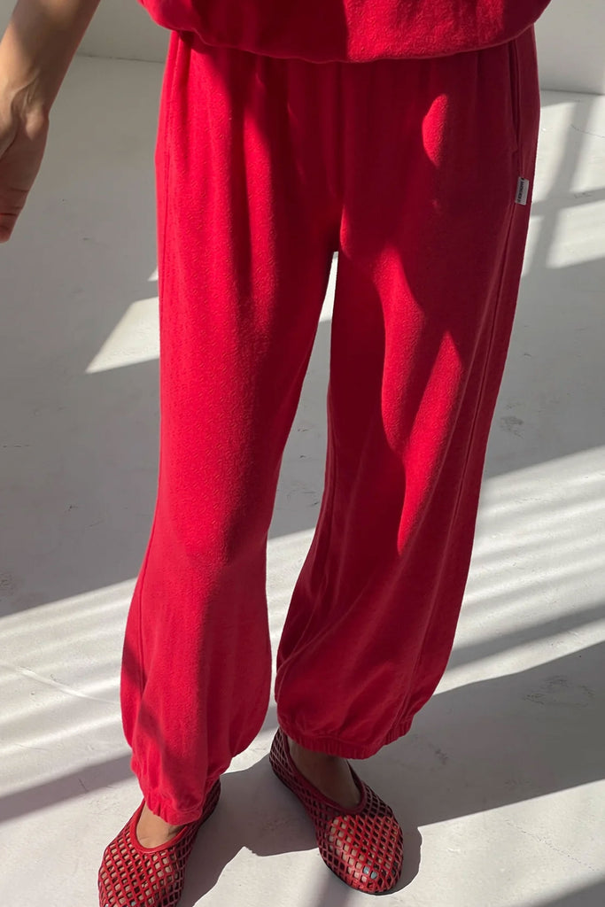 Pointelle Balloon Pants (Red Apple) by Le Bon Shoppe