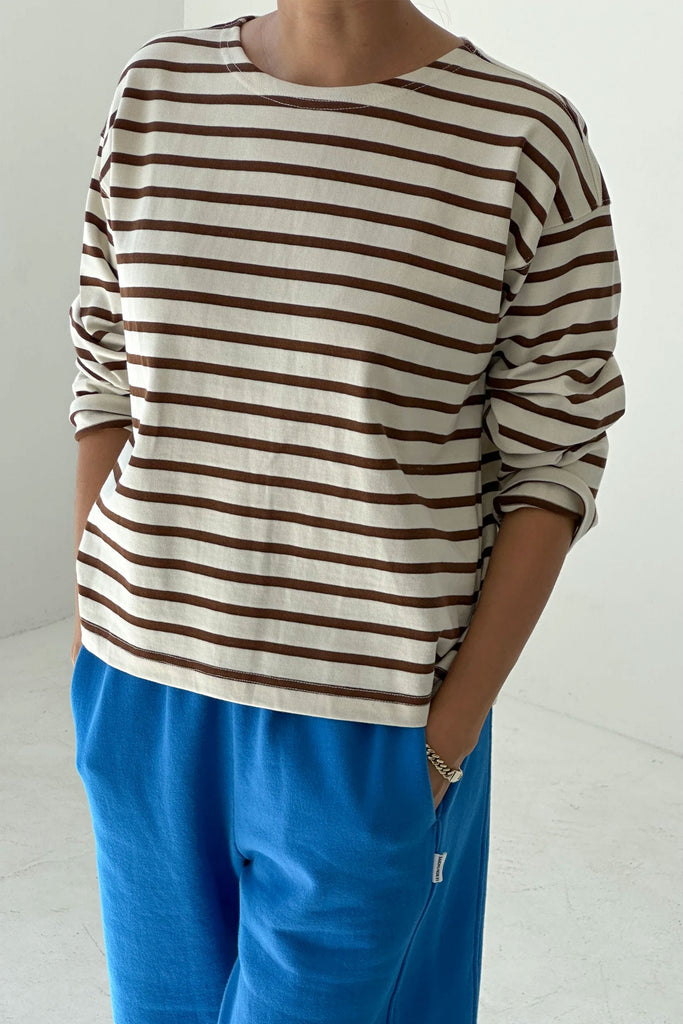 Sailor Top (Coffee Stripe) by Le Bon Shoppe