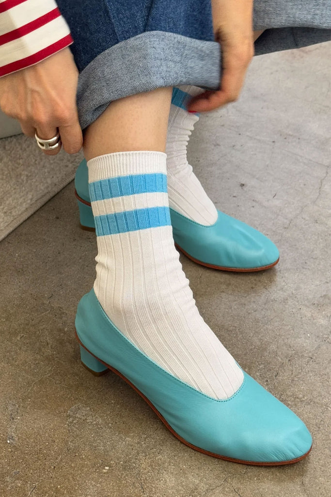 Varsity Her Socks (Blue Stripe) by Le Bon Shoppe