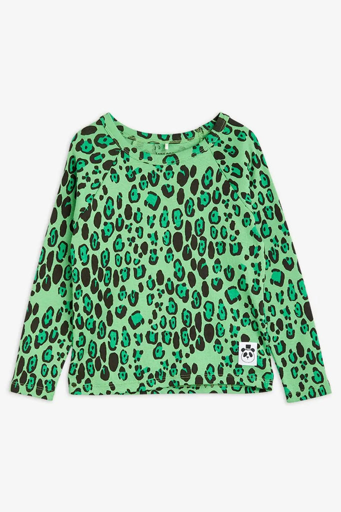 Leopard Raglan Sleeve Tee (Green)