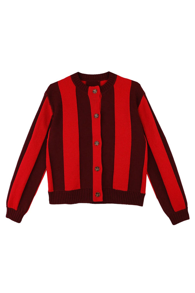 Ace Cardigan (Burgundy Stripe) by L.F. Markey