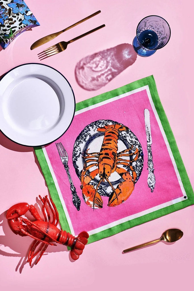 Linen Table Napkin (Lobster Plate)