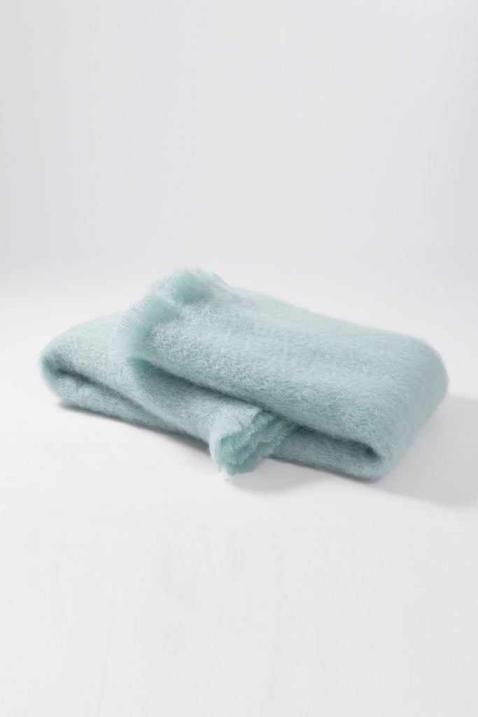 Mohair Throw (Sky Blue) by Mantas Ezcaray