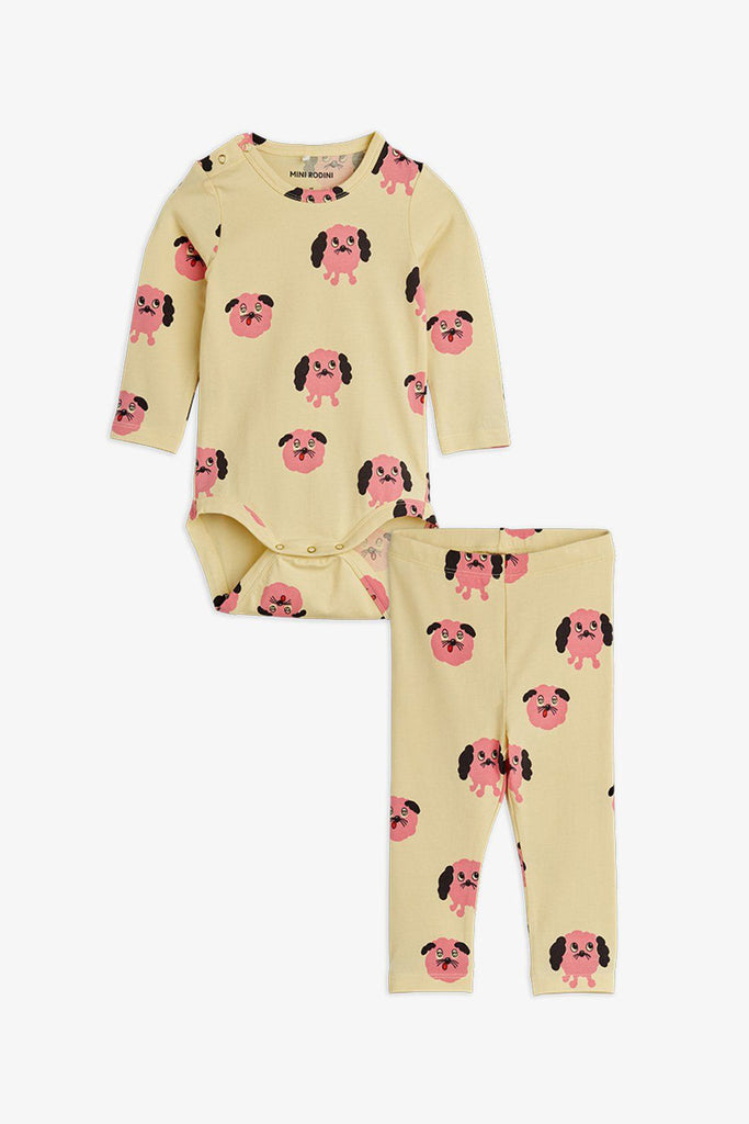 Doggies Baby Set (Yellow) by Mini Rodini