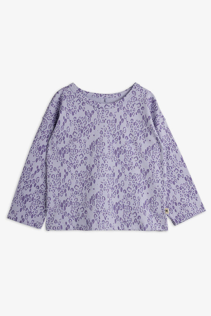 Mini Leopard Long Sleeve Tee (Purple) by Mini Rodini
