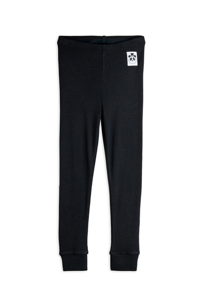 Modal Rib Leggings (Black) by Mini Rodini