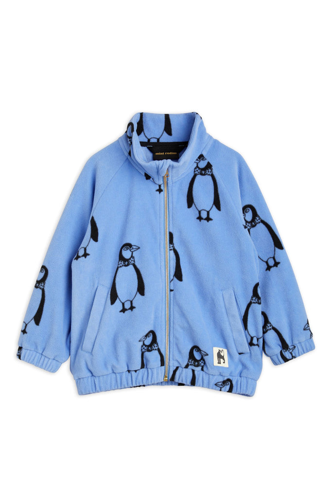 Penguin Fleece Jacket (Blue) by Mini Rodini