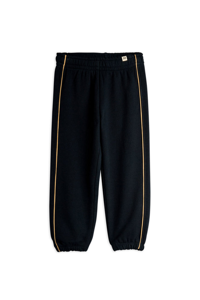 Plain Piping Sweatpants (Black) by Mini Rodini
