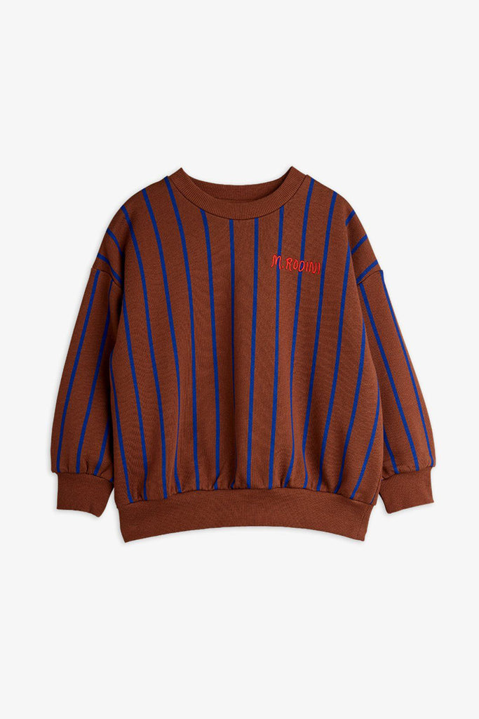 Vertical Stripe Sweatshirt (Brown) by Mini Rodini
