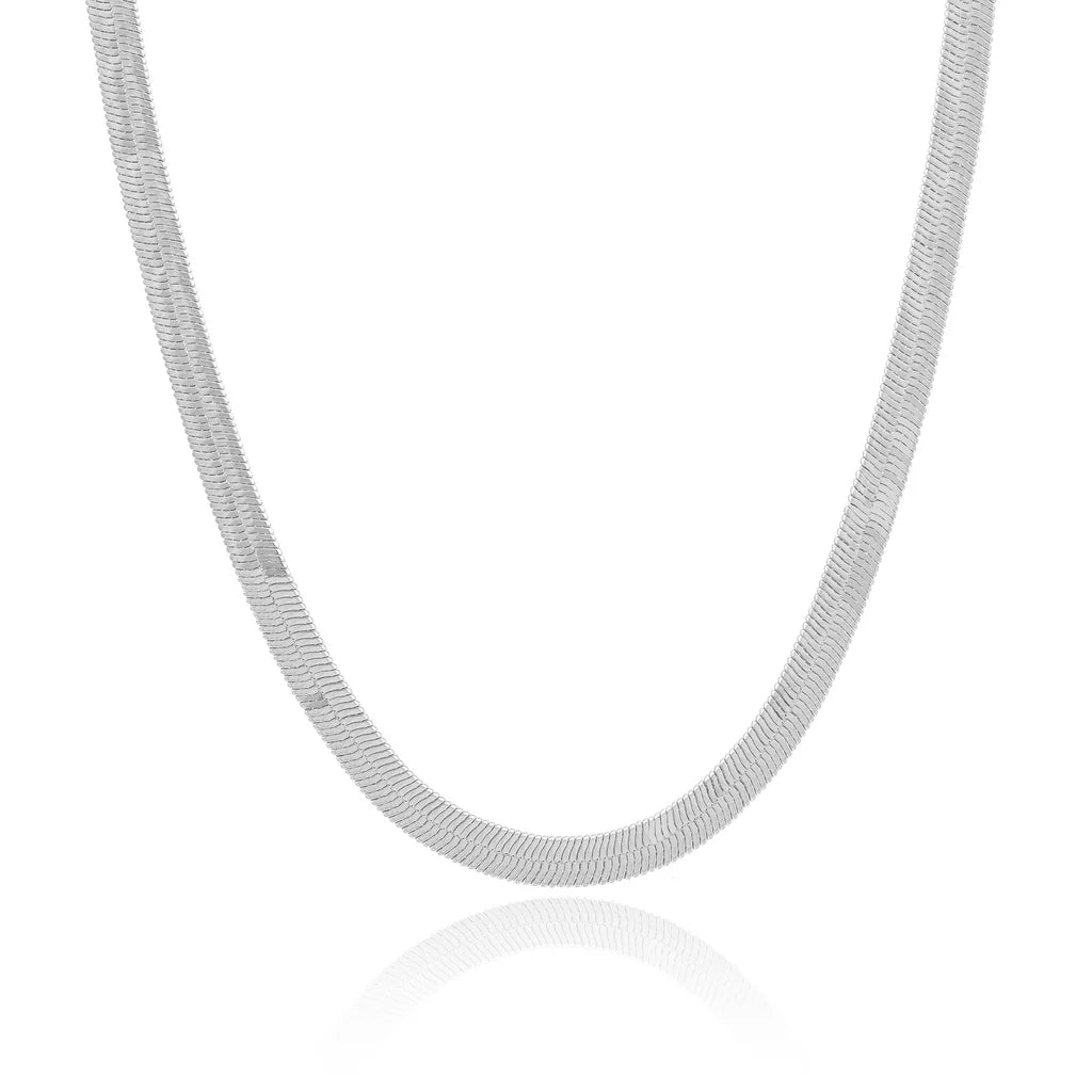 Natalia Herringbone Necklace (Silver) by Mod + Jo