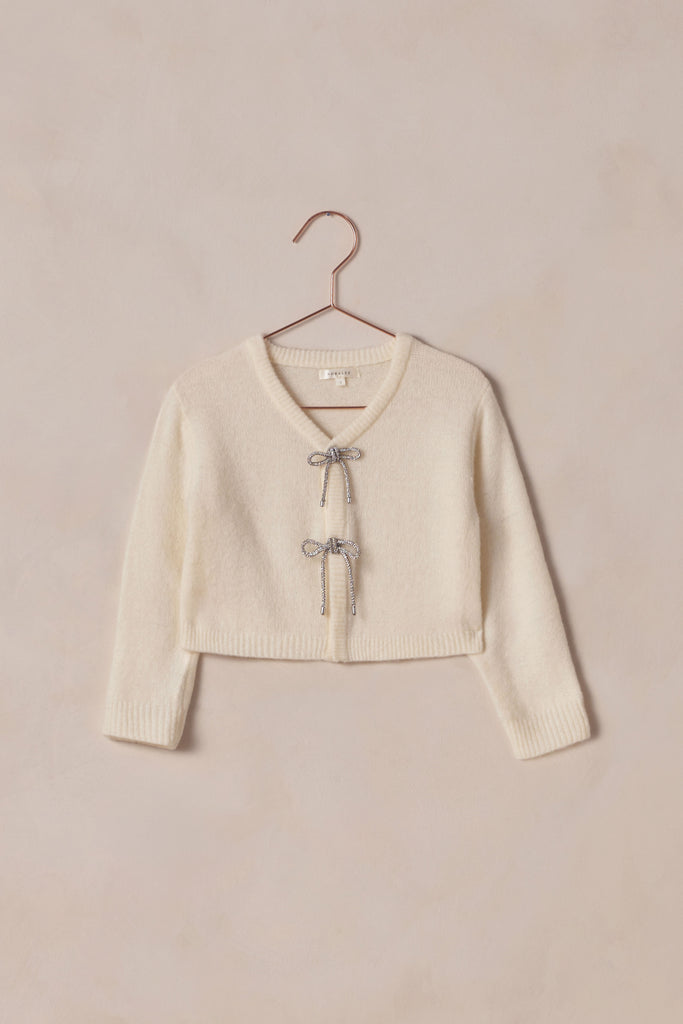 Bow Cardigan (Ivory) by Noralee