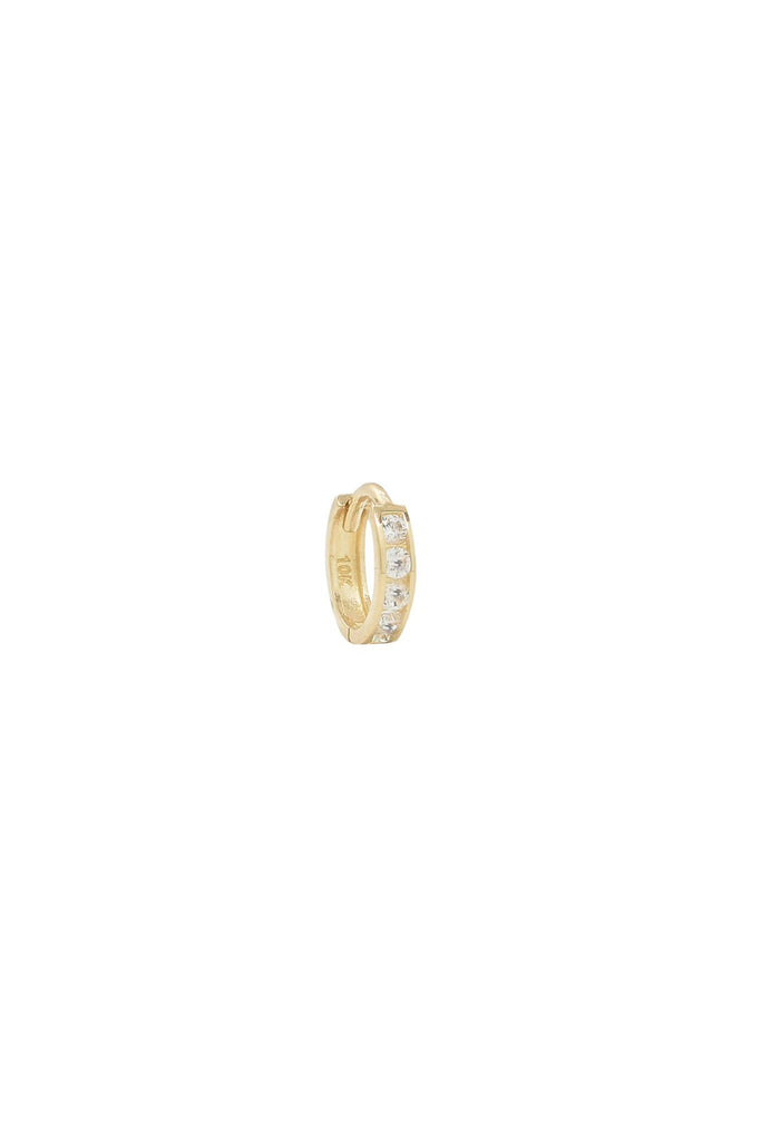 CZ Channel Huggie (Solid Gold) by Ofina Jewelry