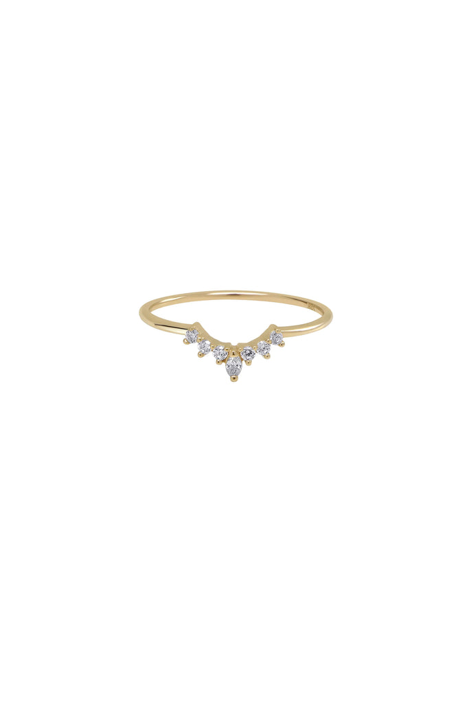 Solid Gold CZ Tiara Ring (Various) by Ofina Jewelry