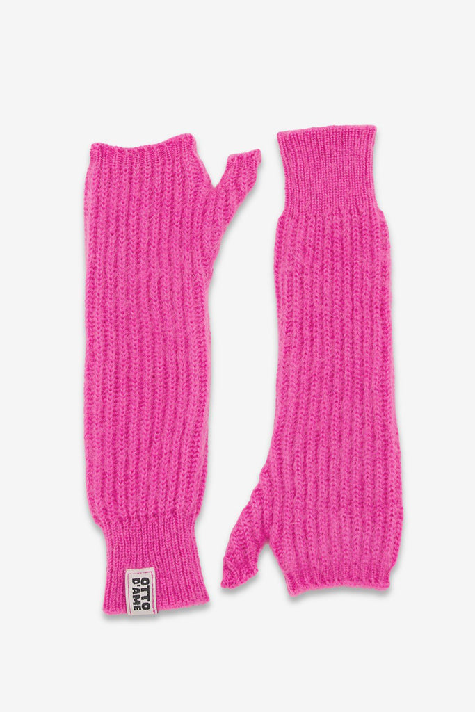 Mohair Blend Fingerless Gloves (Barbie) by ottod'Ame