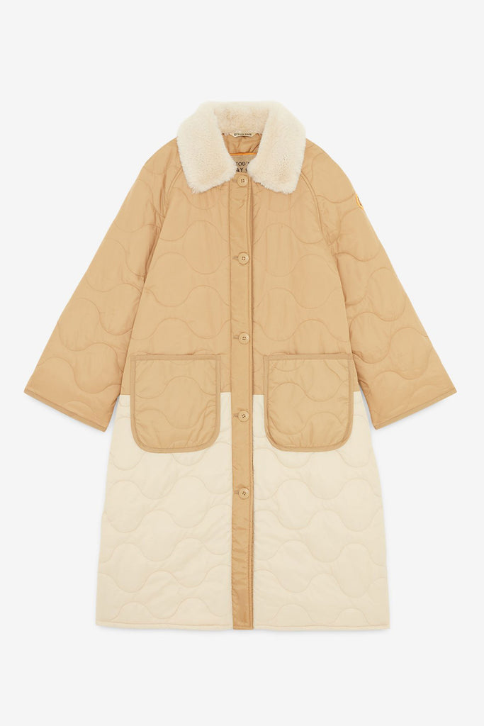 Quilted Puffer Long Jacket (Desert) by ottod'Ame