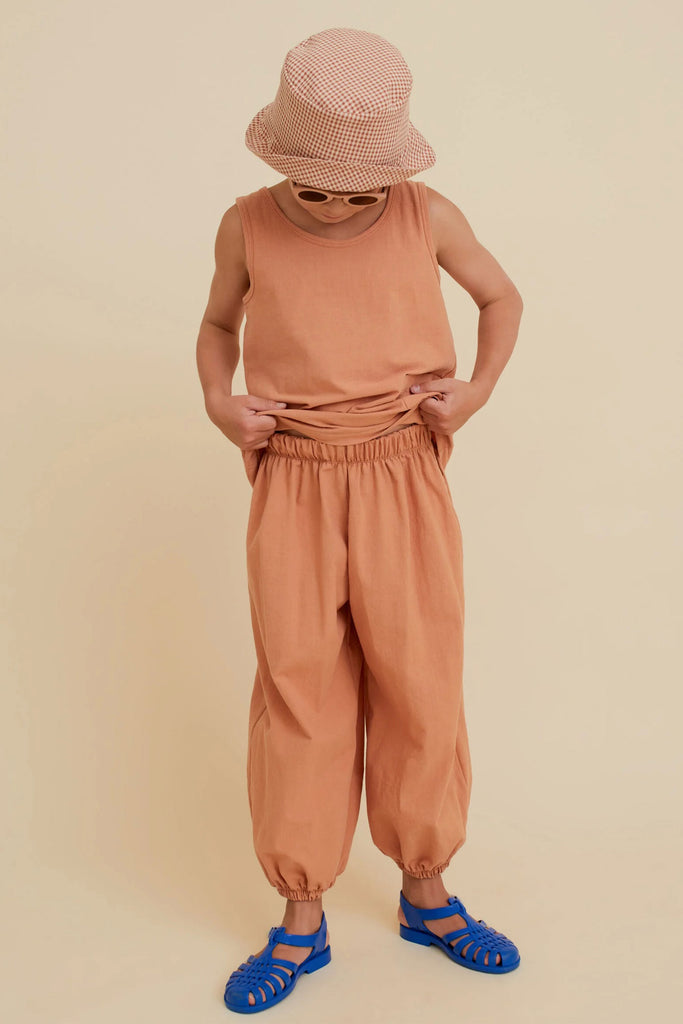 Washed Cotton Balloon Pants (Terracotta) by OXOX CLUB
